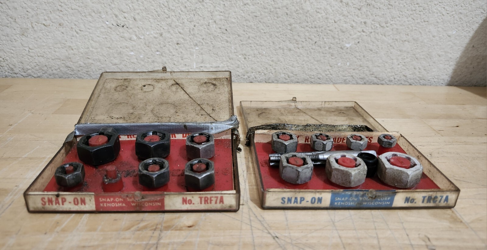 SNAP-ON TOOLS HEX RETHREADER DIE SETS LOT OF 2 TRF7A TRC7A MADE IN USA ...