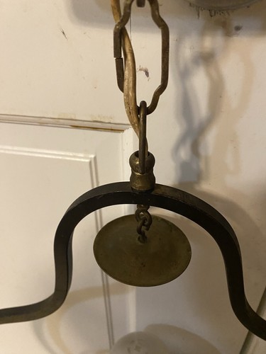 antique German /European handwrought iron light /iron Hanging light handcrafted - Picture 4 of 9