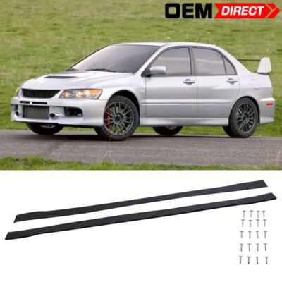 Fits 01-07 Mitsubishi Lancer EVO 8&9 Side Skirts Extensions Splitters Pair - PP