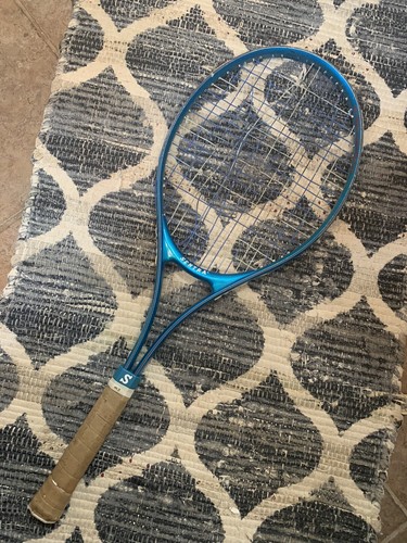 Vintage SENTRA TRILLIUM SUPER MID TENNIS RACQUET + CASE 1989 Aqua Metallic Blue - Picture 11 of 19