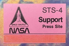 STS-4 KSC OBSOLETE SUPPORT PRESS SITE BADGE