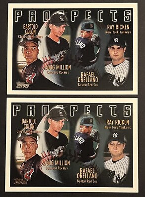 (2) 1996 TOPPS BARTOLO COLON ROOKIE RC #428 PROSPECTS RICKEN MILLION YANKEES 11