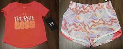 Baby Girl Size 12 Months 2-Piece Shorts Set Under Armour The Real Boss New