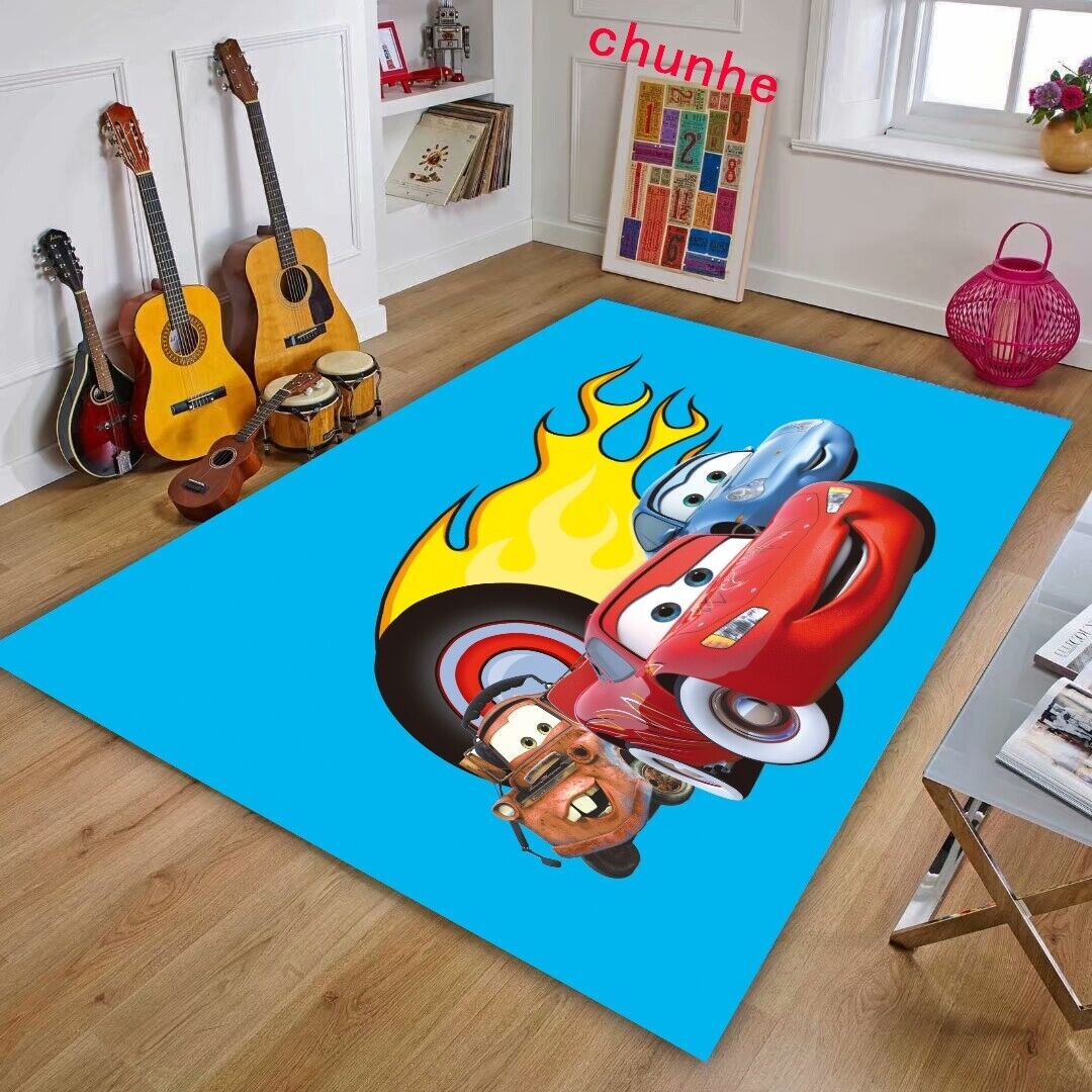 Cars Lightning Mcqueen Area Rug Bedroom Carpet AntiSlip Doormat Floor