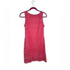 Eliza J Scallop Hem Sheath Dress Size 4 Coral Pink Spring Easter