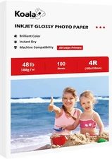 Koala Glossy Inkjet Photo Paper 4X6 Inches 48lb 100 Sheets Professional Glossy