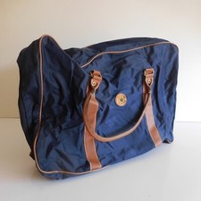 Sac valise housse voyage bleu marron TRAVEL PLEASURE vintage design XXe N3693