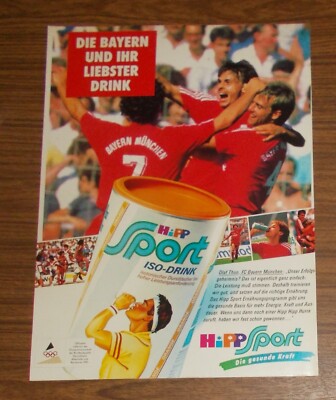 Rare Advertising HIPP SPORT Iso Drink - FC Bayern Munich Olaf Thon 1990