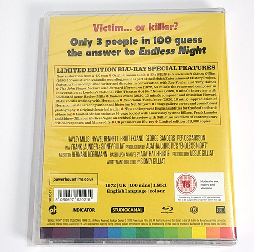 Endless Night (Gilliat, 1972) (Indicator Limited Edition) (Region B) (Sealed) - Picture 2 of 4