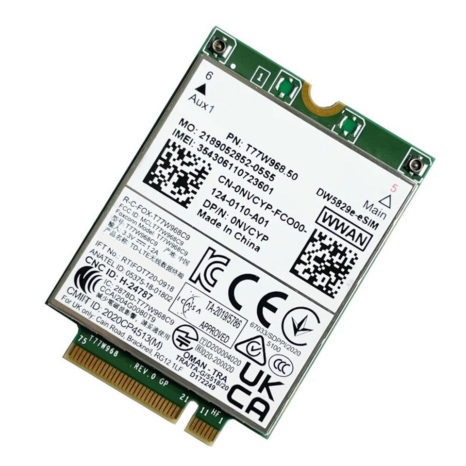 T77W968.50 DW5829eESIM M.2 4G Modem Module Cat9 450Mbps TDDLTE 4G