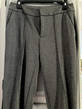 Nine West Women's Dark Charcoal Gray Stripe Tapered Leg Cuffed Pants Size 6