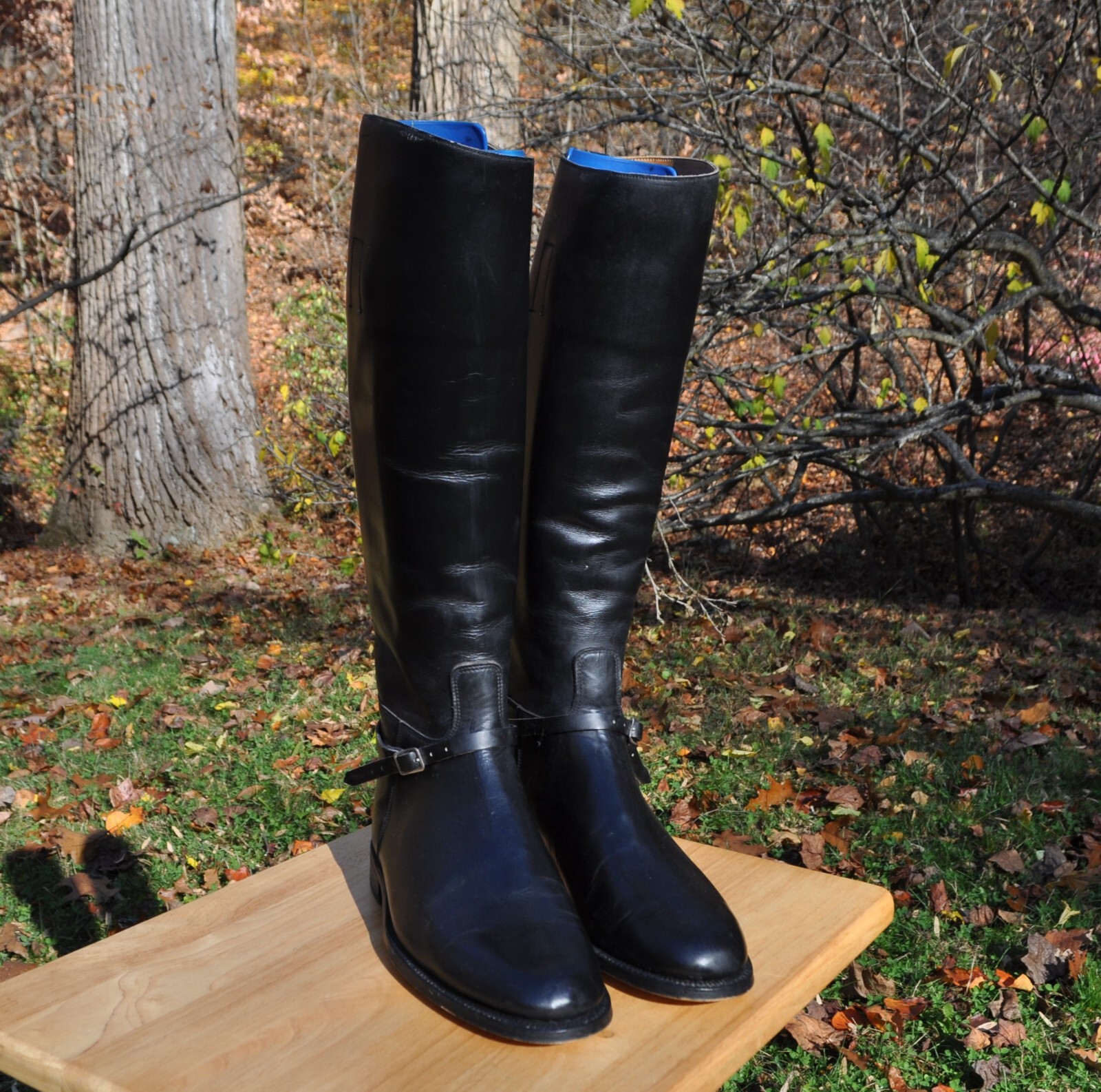 Marlborough Black Men's Riding Equestrian Boots with Inserts Size 9.5D US SIZE eBay