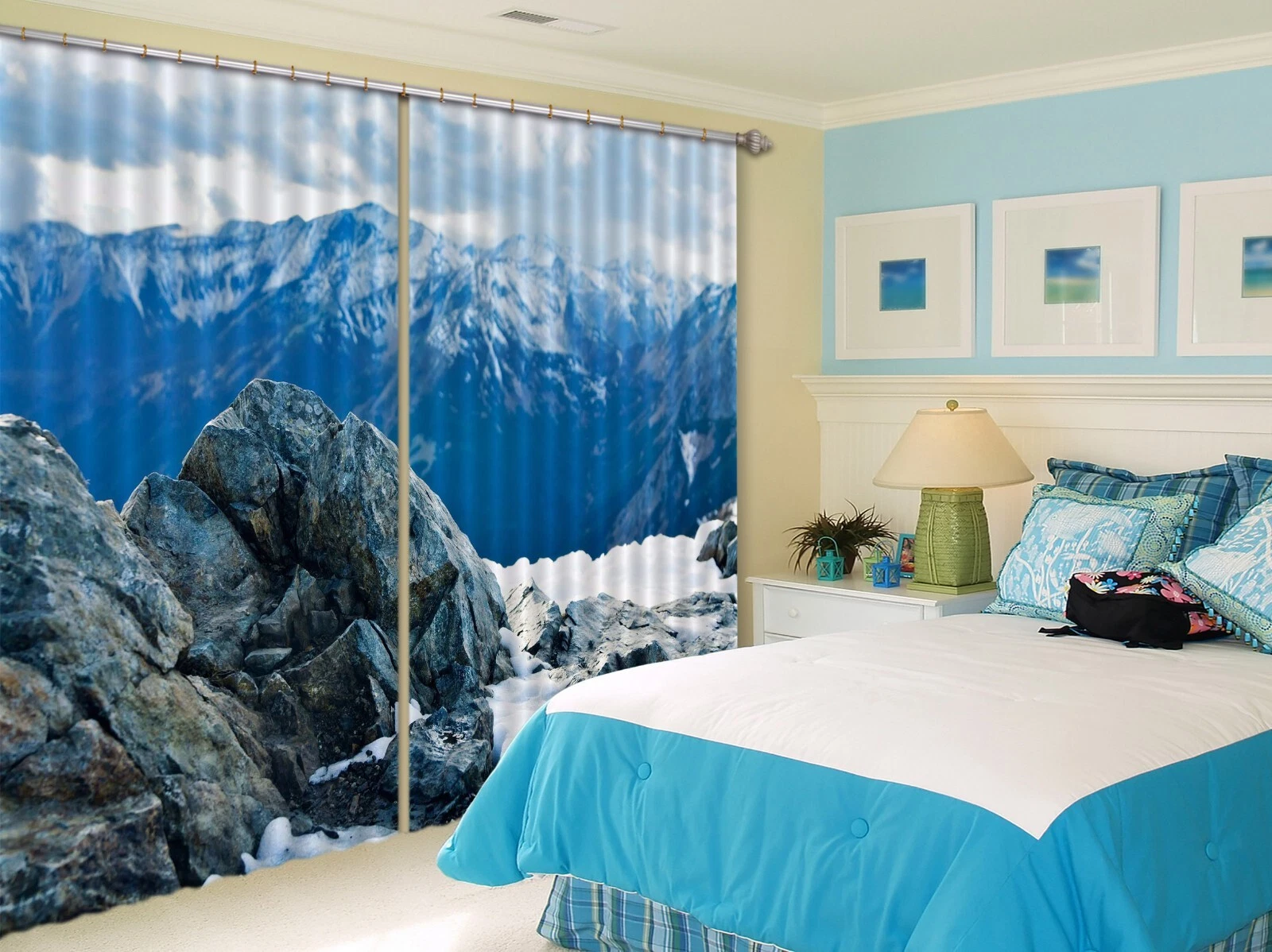 3D Snow Mountain ZHUB824 Photo Curtain Window Blockout Fabric Amy 2023