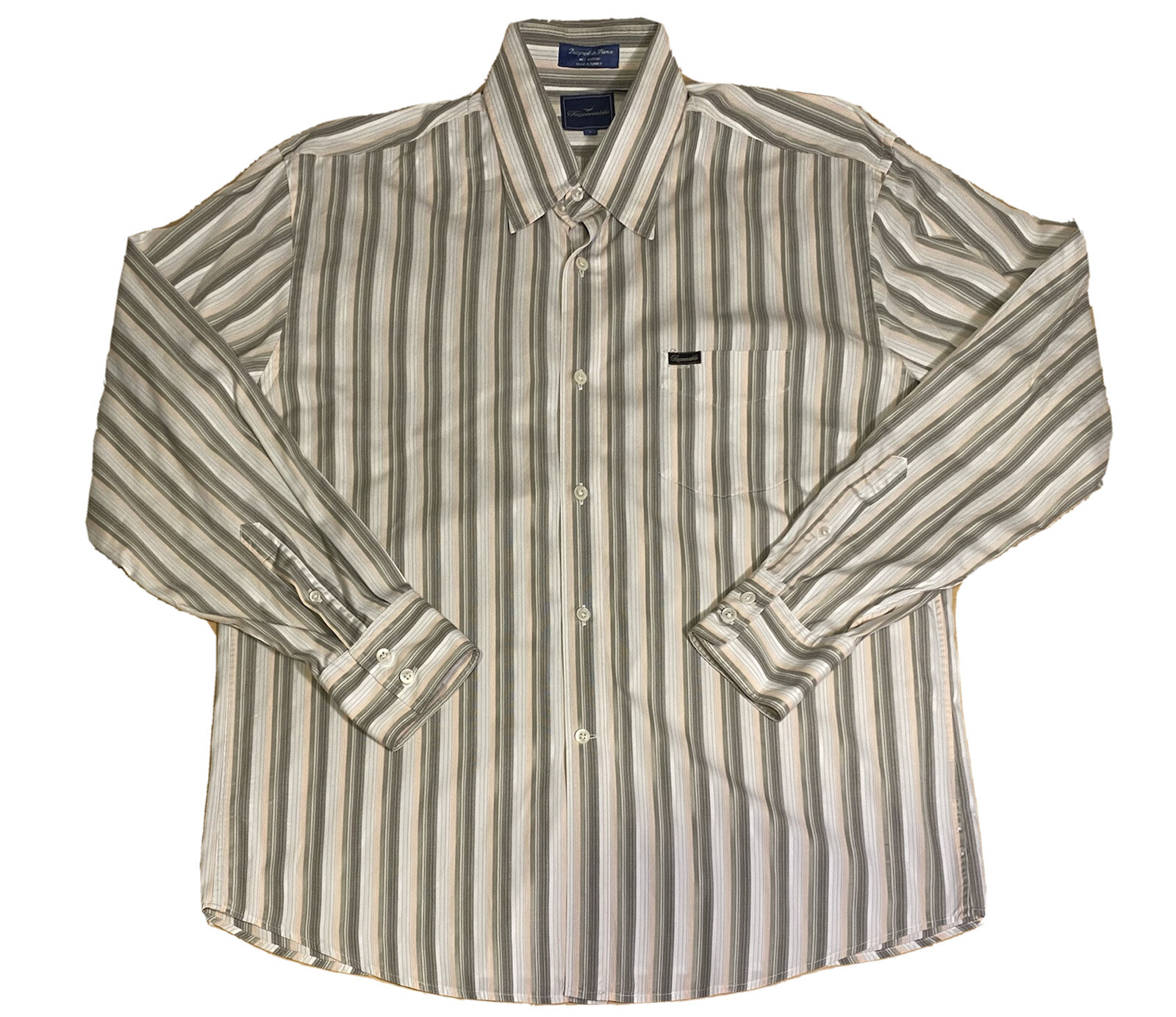 Facconable Striped Mens Long Sleeve Button Up Shi… - image 1
