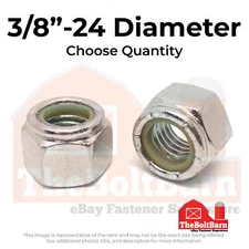 3/8"-24 316 Stainless Steel Nylon Insert Lock Nuts (Pick Quantity)