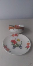 Vintage Stacking Boy Plate  Bowl MCM Children's Dishes Made in Japan