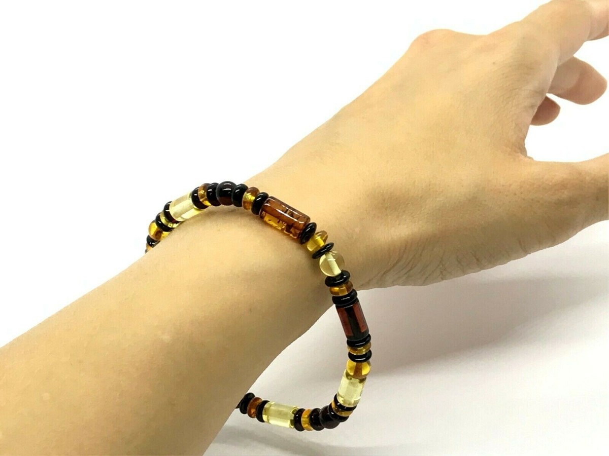 Stretchy Amber Children Bracelets Multi Color Barrel Stretchy Amber Children Bracelets Multi Color Barrel