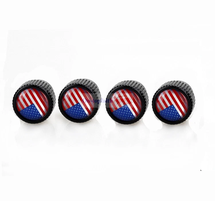 4pcs United States America Metal Chrome Wheel Tire Valve Stems Caps For Cadillac - Image 4 of 4