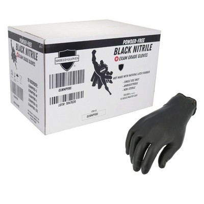 Medium 6 Mil Textured Black Nitrile Exam Powder Free Gloves 1000 Pieces