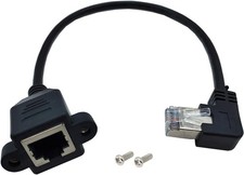 Qaoquda CAT6 Ethernet Extension Cable, RJ45 Cat 6 Network Male to Right