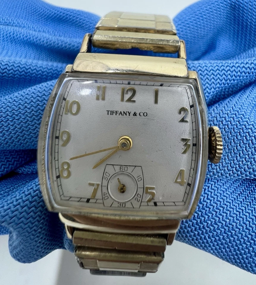 Raro Reloj Tiffany & Co. Vintage Lleno de Oro 10K Cuerda Manual 26mm Hecho en Suiza Foto 4 de 4