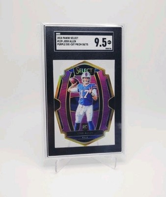 JOSH ALLEN 2018 Select 58/75 Premier Level SGC 9.5 MT+ Purple Prizm Rookie BILLS