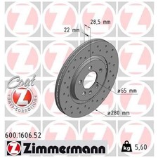 2x Zimmermann Scheibenbremse vorne 26056826 977190 1H0615301A 1H0615301