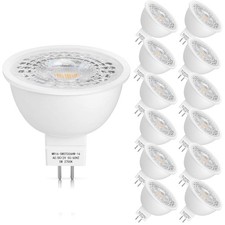 12 Pack MR16 LED Bulbs 50W Halogen Equivalent,2700K Warm White,5W GU5.3 MR16 ...
