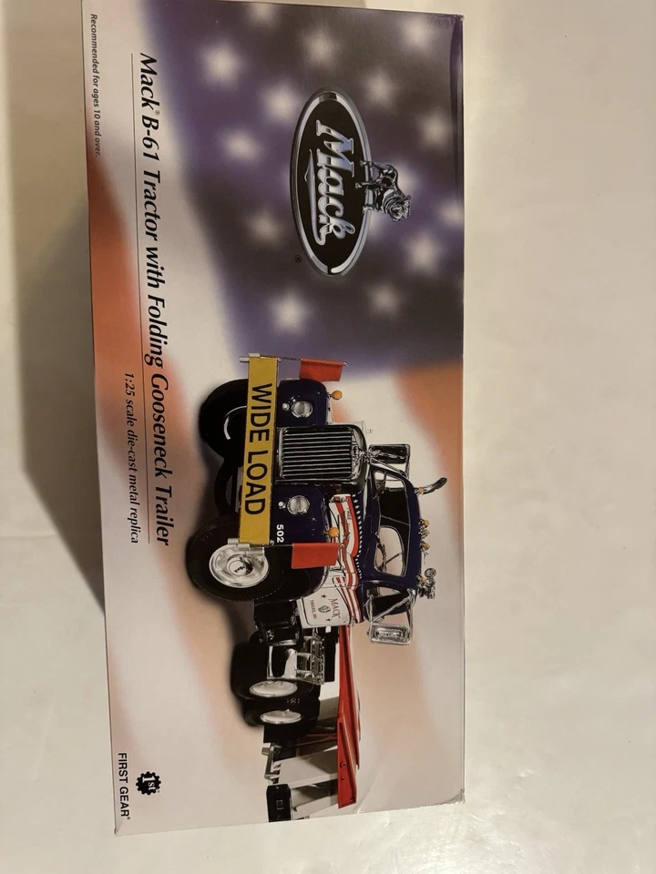 First Gear 1/25 Diecast, Mack B-61 Truck & Folding Gooseneck Lowboy Trailer - Image 3 of 4