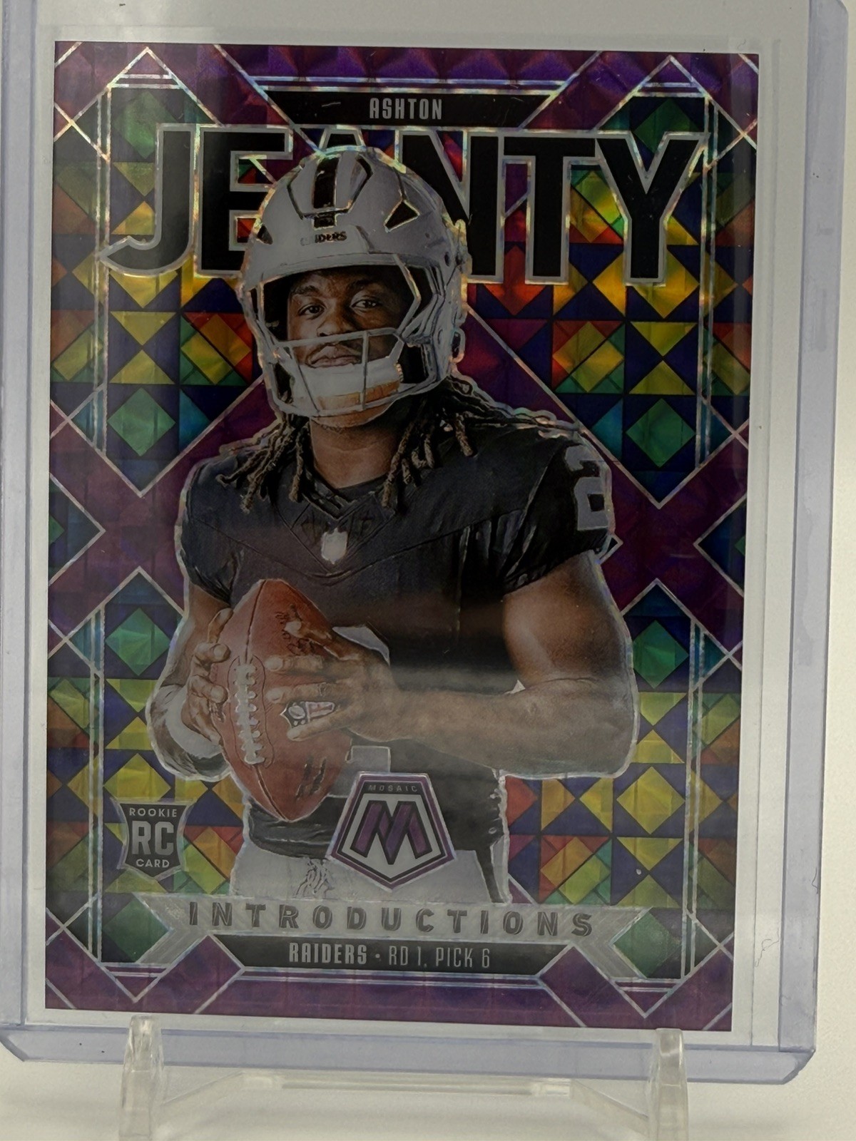 2025 Mosaic Ashton Jeanty Introductions #3 Purple Prizm /49 Raiders RC