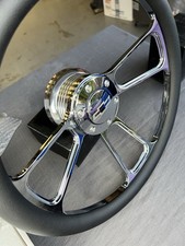 Chrome Billet Chevy Logo Steering Wheel Hub Adapter Combo Plug And Play. Chrome Billet Chevy Logo Steering Wheel Hub Adapter Combo Plug And Play.