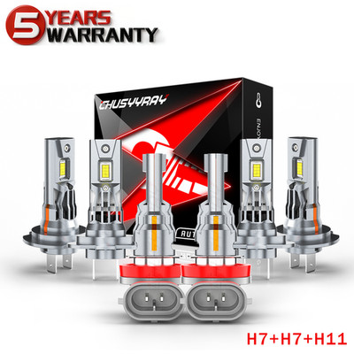 Combo LED Headlight H7+H7+H11 High Low Beam+Fog Light Bulbs 3 Sets 6000K White