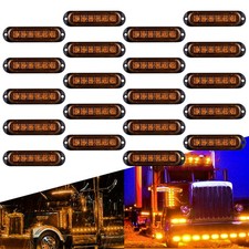 Waterproof 6-LED Light Amber LED Trailer Truck Side Clearance Marker Lamps 20pcs