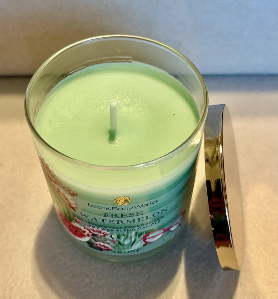 Nueva vela de mecha única de sandía fresca Bath & BodyWorks 🍉 Foto 3 de 4