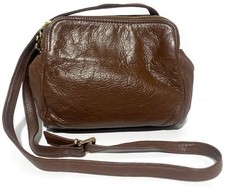 Liz Claiborne Brown Leather Crossbody Bag Shoulder Purse 9x10 LC Leather Company