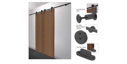 CRL Matte Black Laguna Sliding Door Hardware Adaptor Kit for Wood Doors - Picture 7 of 7