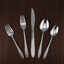 Vintage Oneidacraft Deluxe Ember Glow Stainless Flatware 5 Pc Place Setting USA