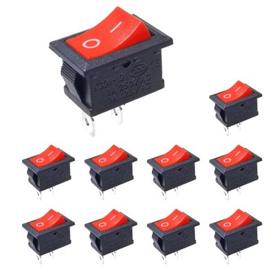 10Pcs KCD1 6A250V 10A125V On/Off Boat Rocker Switch 2 Pin Position Snap Can b...