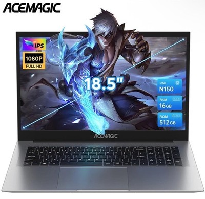 ACEMAGIC 18.5''GRAY Laptop Intel N150 16GB DDR4 512GB SSD Windows 11Pro Notebook