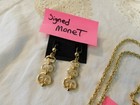 Monet Gold plated Earrings and Trifari Gold Plated Pendant Necklace Signed VTG — photo 8