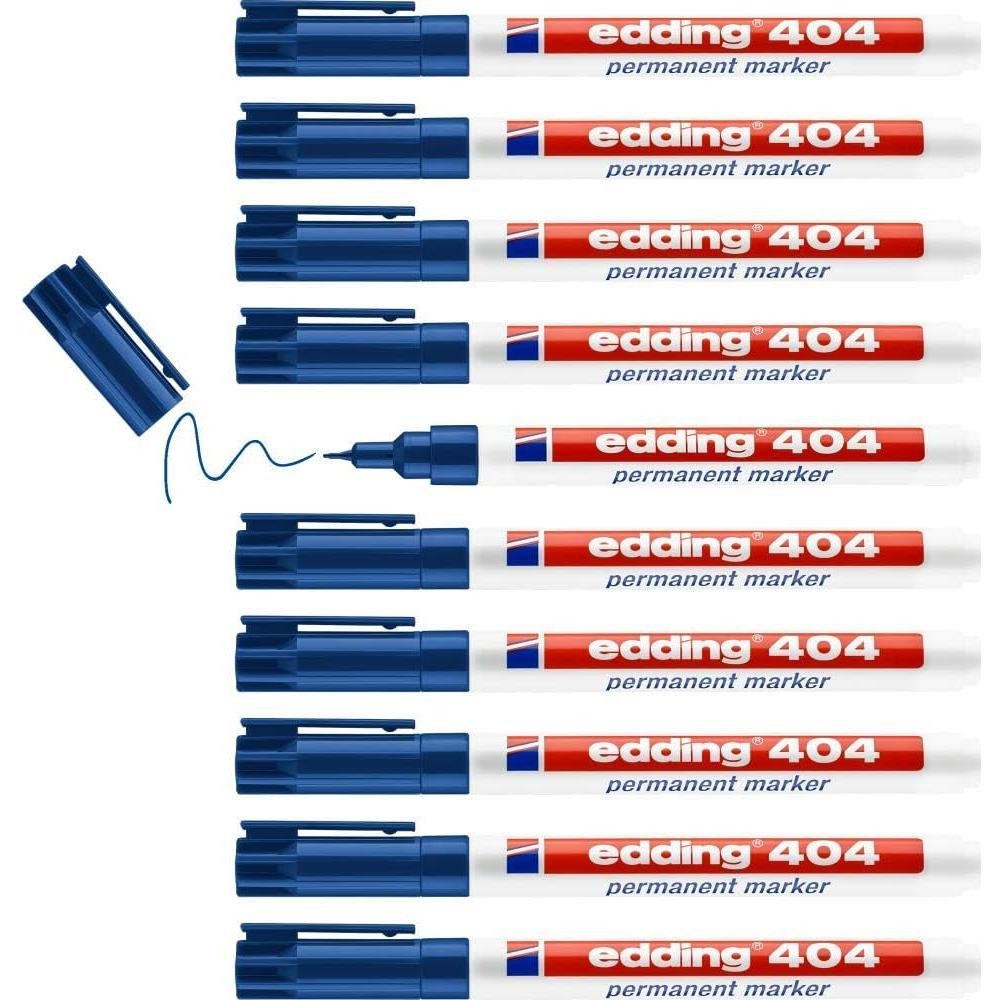 Marqueur edding 404 pointe fine encre bleue résistante à l'eau