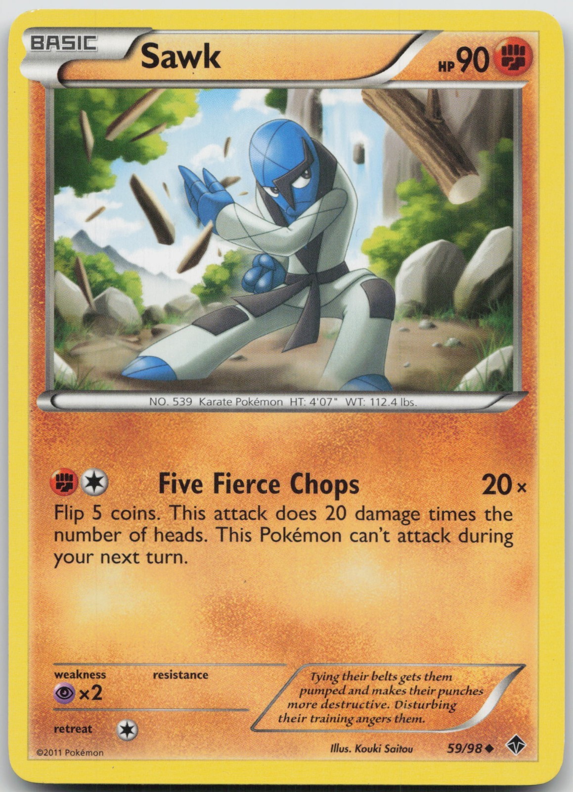 Sawk 59/98 Uncommon Emerging Powers Pokemon NM/LP