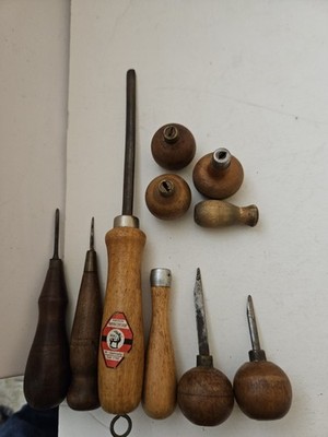 1 Hirsch Werkzeuge Burnisher 2 Woodworking Cutters 2 Punches & 5 Wood Handles