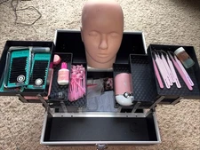 Eyelash Extension Kit Professional Mannequin Head Training Cosmetology/Esthetics