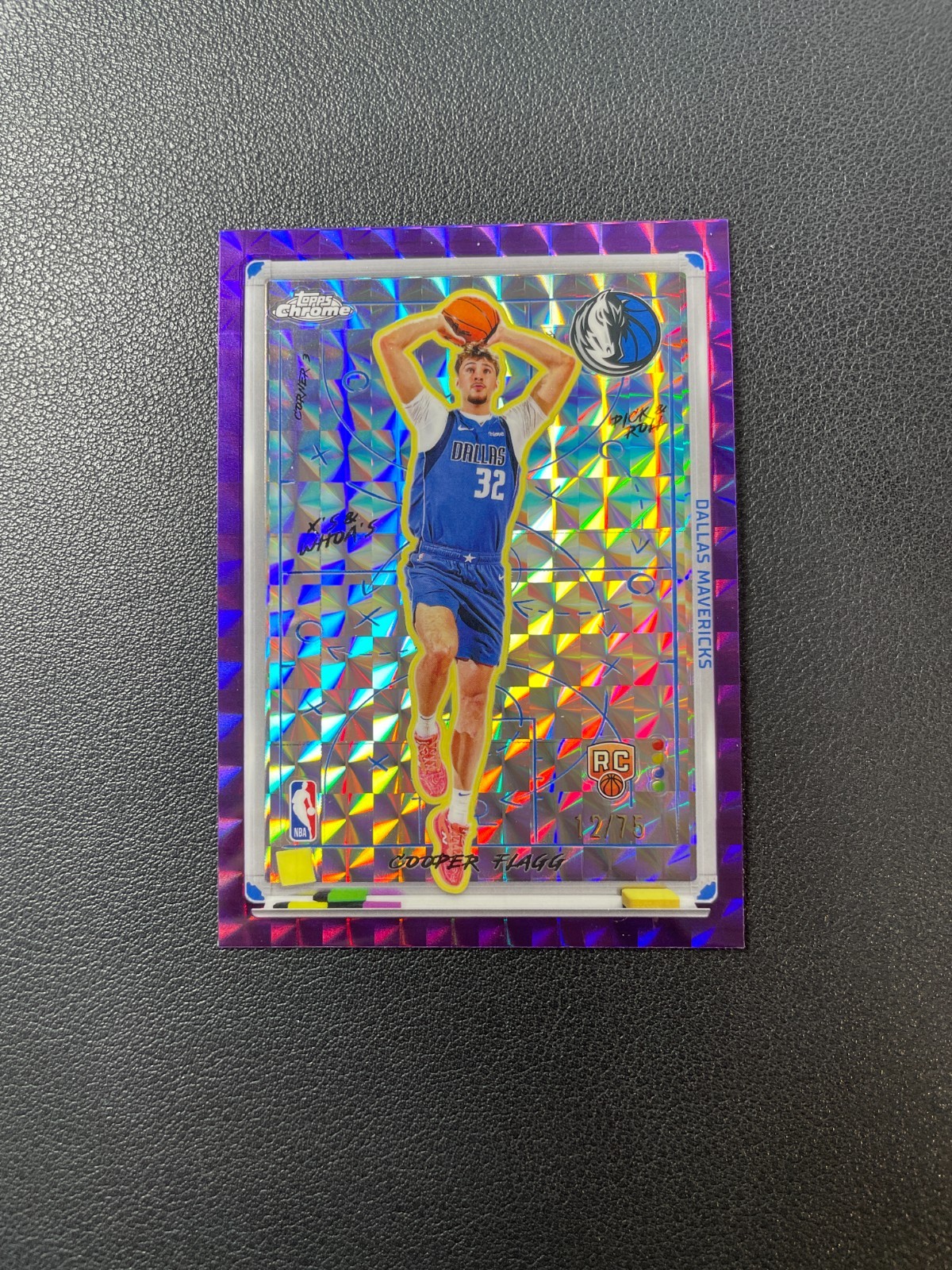 2025-26 Topps Chrome Basketball Cooper Flagg Rc X's & Whoa's Purple 12/75 BJTJ