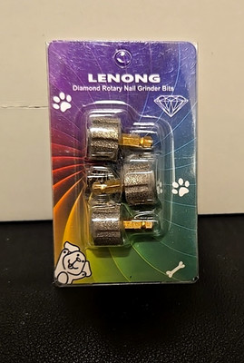 LENONG Diamond Rotary Dog Nail Grinder Bits ~3 Pack ~#180 ~ #120 ~ #80