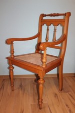 Komplett Restaurierter Gründerzeit Armlehnen Sessel Stuhl BUCHE Geflecht um1880