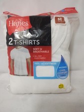 Hanes Men's Tagless White T-Shirts 2-Pack Size M - White Soft  Breathable NEW