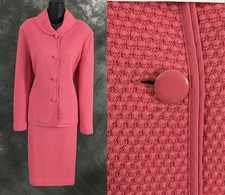 BEAUTIFUL St John knit pink jacket skirt suit size 12