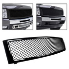 For 2007-2013 Chevrolet Silverado 1500 Gloss Black Front Hood Mesh Grille Grill